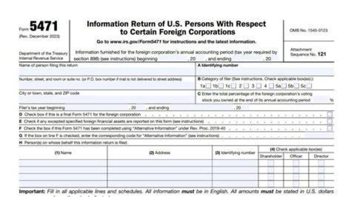 Are there any changes to the Form 5471?