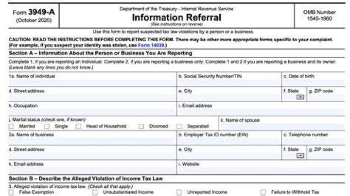 Can I fax Form 3949-A?