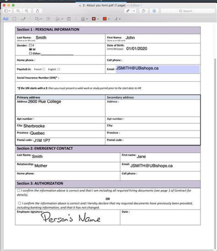 How do I fill out a form sent by email?