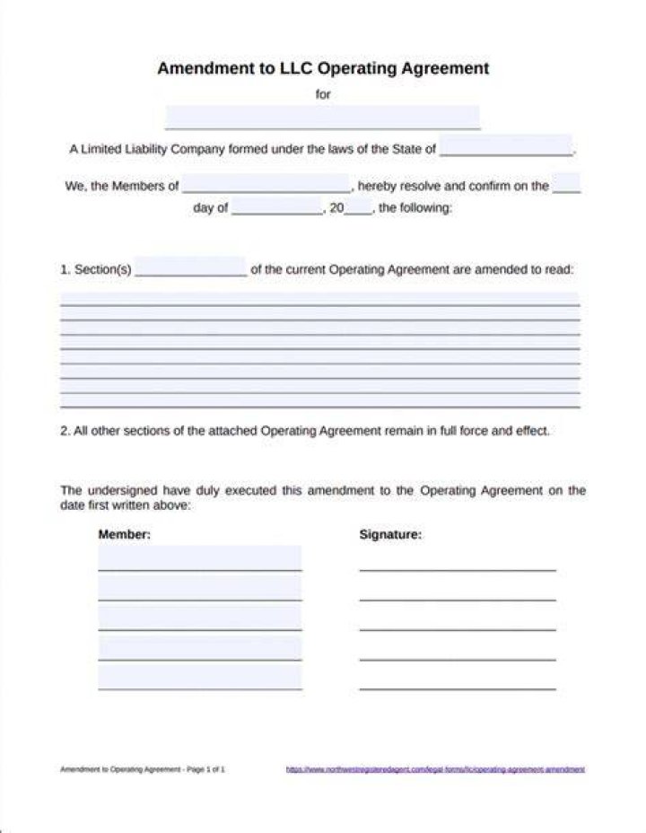 How do you amend an operating agreement for an LLC?