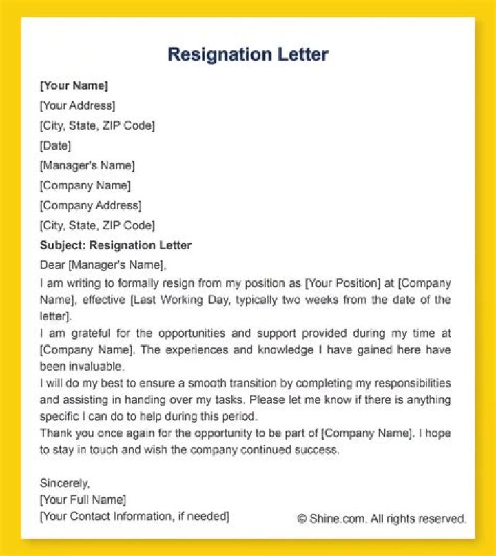 How do you resign recently joined company?