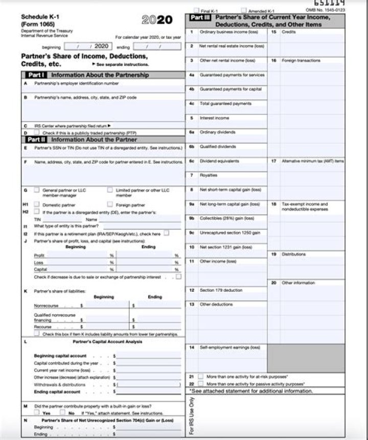 How to check box 20 on K-1 partner form?