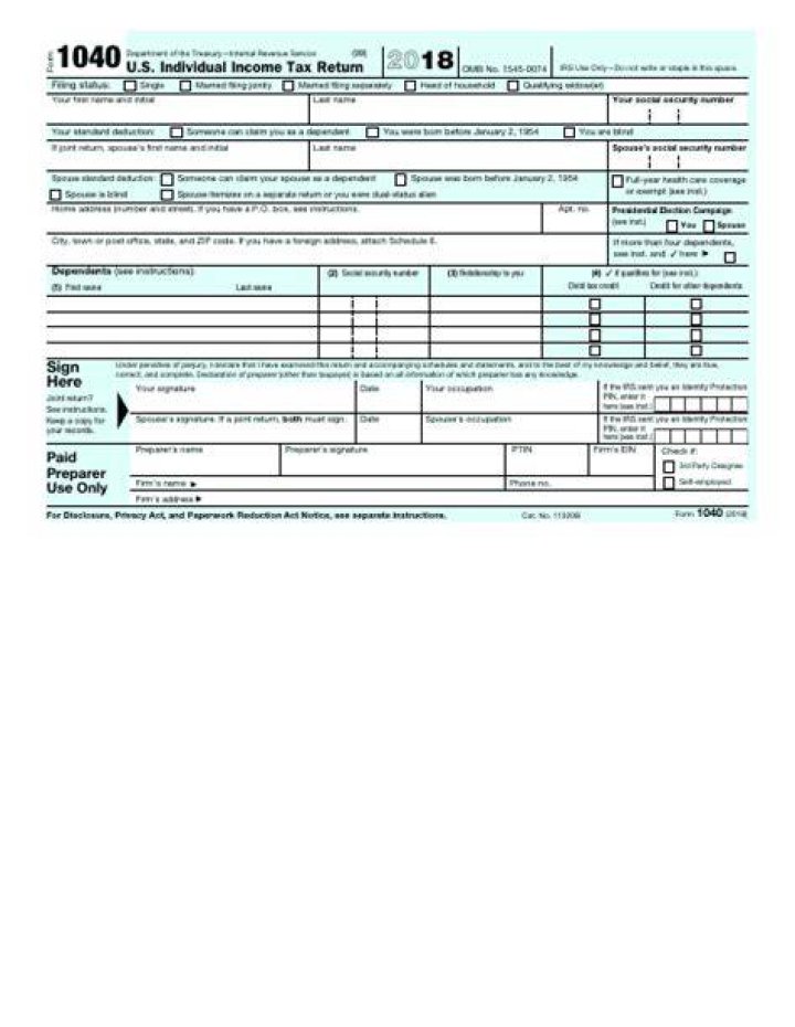 How to fill out Form 1040 for 2018?