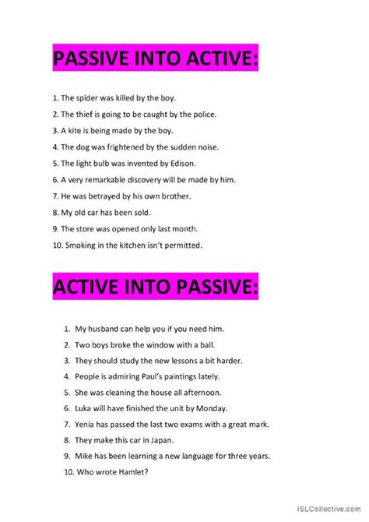 What are some passive activities?