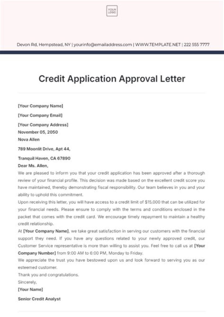 What information should be required on a credit application?