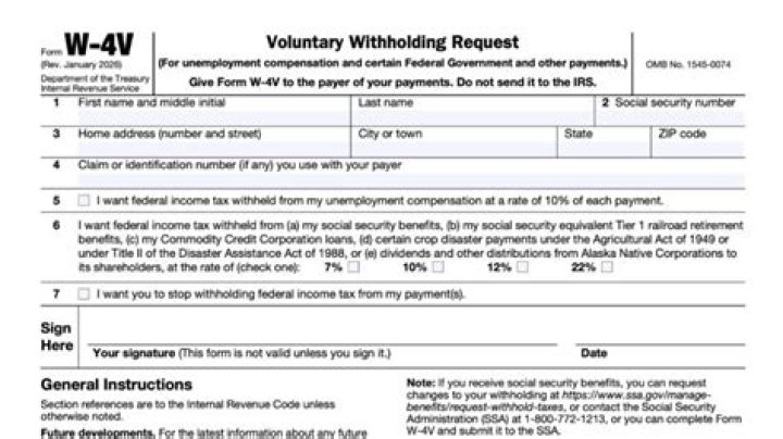 Where do I send form W-4V for Social Security?