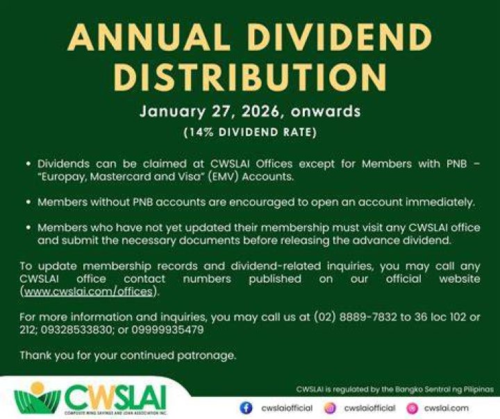 Who announced dividend 2021?